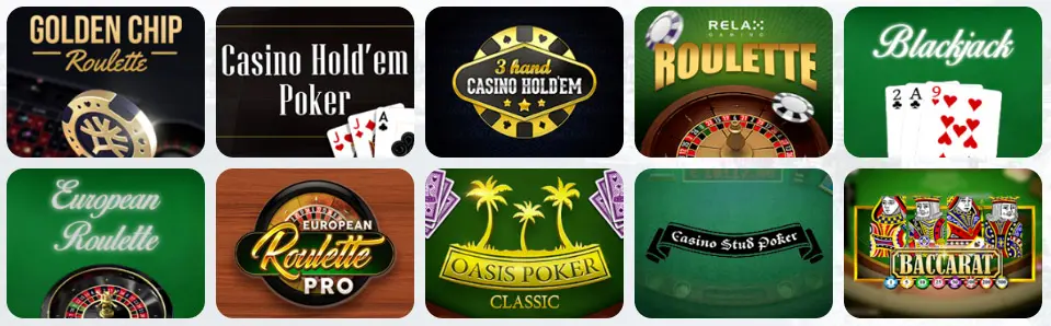Jeux de table au Baloo.Bet Casino