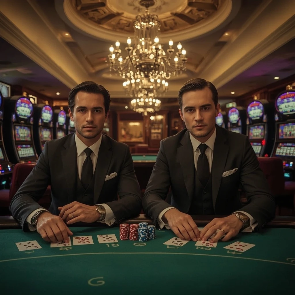Deux joueurs de poker dans un Baloo.Bet Casino